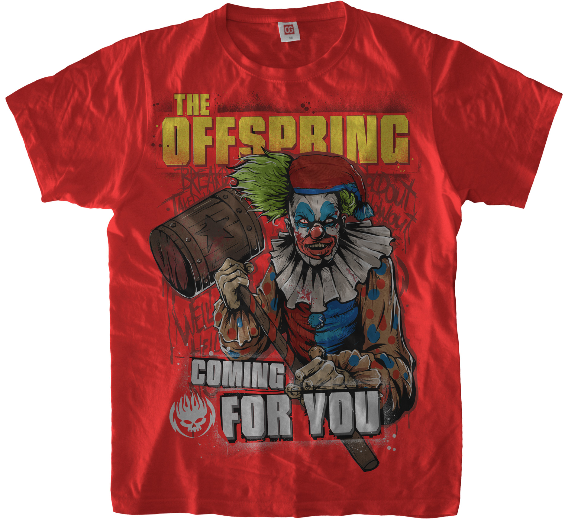 Red «Coming for you» T-Shirt for The Offspring